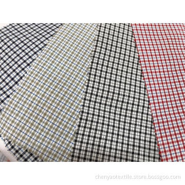 T/C Oxford Woven Yarn-dyed  Bleached Plaid Fabric